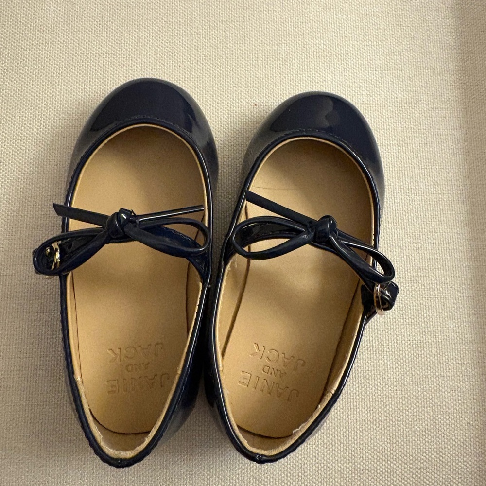 Navy Blue Janie and jack bow shoe